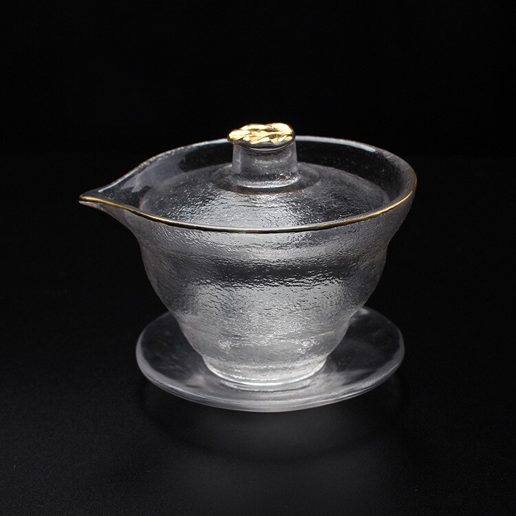 Japanese Glass Fair Mug Early Snow Tureen Fair Mug Complete Set of Tea Set Drawing Gold Hammer Eye Pattern Gaiwan Teacup: gaiwan B