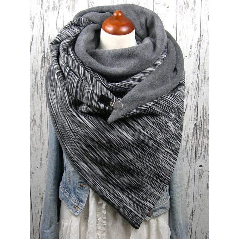 Foulard enroulé femme en cachemire | Imprimé écossais, style Triangle, boutons solides, décoration, écharpes chaudes en cachemire Pashmina: 8