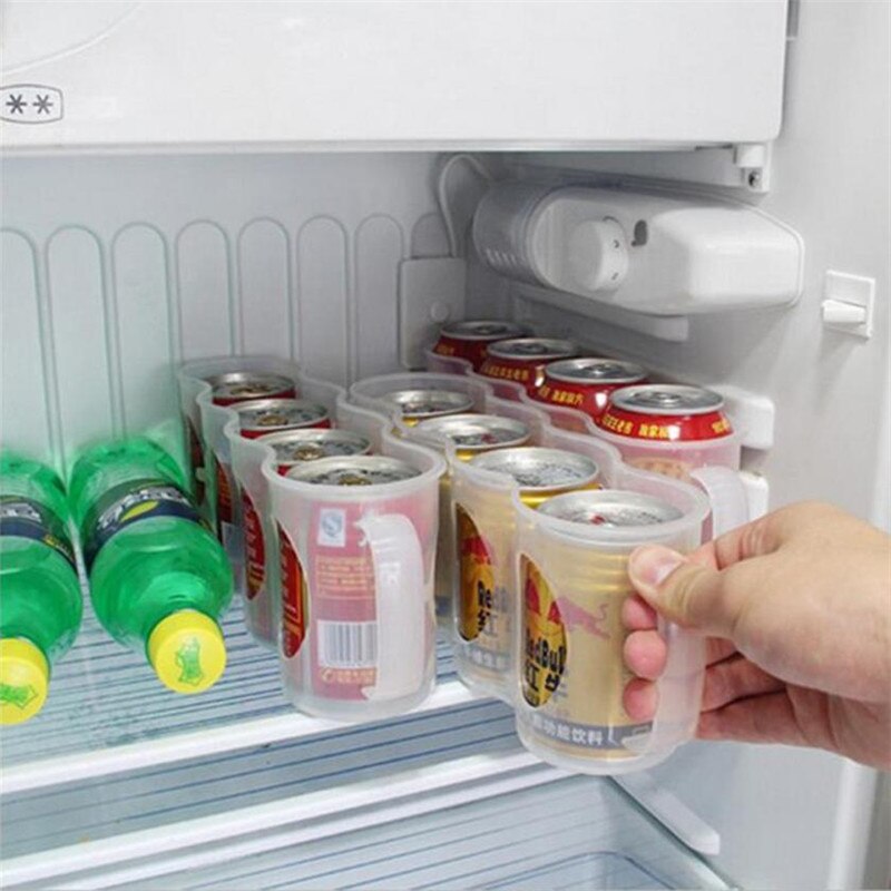 4 Holes Beer Soda Coke Drink Can Fridge Drink Bottle Holder Refrigeration Kitchen Storage Box Organizer Organizador Cocina