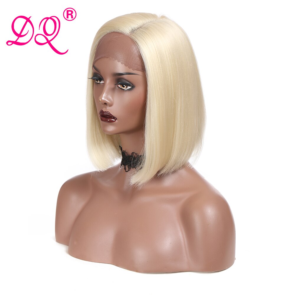 Dq Korte Bob Pruik Transparante Synthetische Lace Front Pruik Voor Zwarte Vrouwen Blonde Pruik Hittebestendige Vezel Dagelijks Cosplay Pruik L Deel