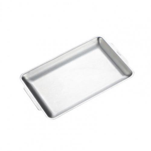 Stainless Steel Baking Tray Steamed Sausage Dish Rectangle Fruit Plate Pizza Bread Pastry Storage Tray Bakeware Tool for Kitchen: Silver S