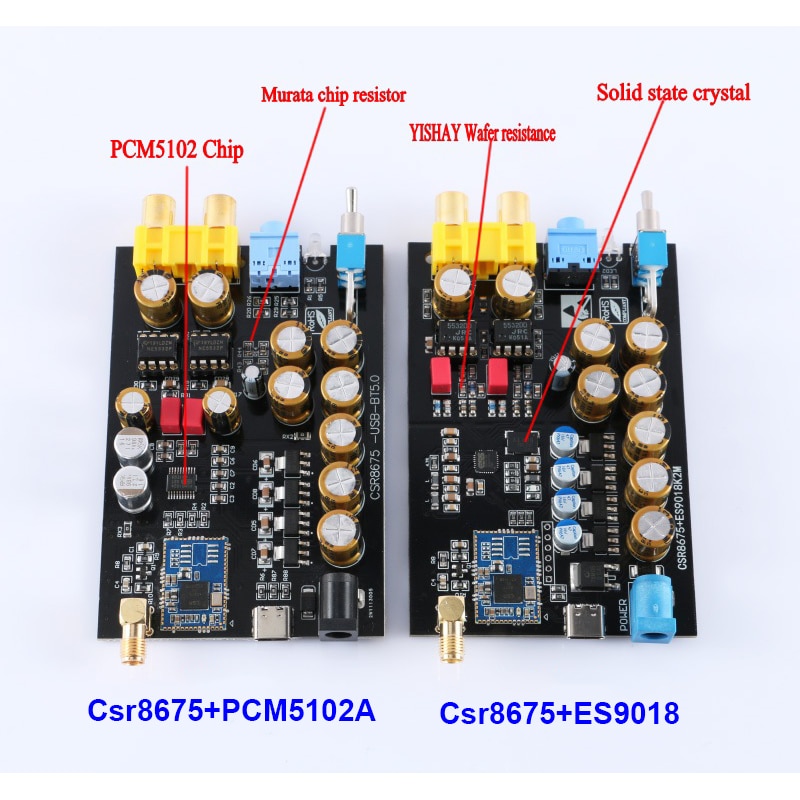 Lusya PCM5102A ES9018 Dac Decoderen CSR8675 Bluetooth 5.0 Draadloze Ontvanger Aptx Hd/Ldac 3.5Mm Rca Uitgang 24bit Met antenne