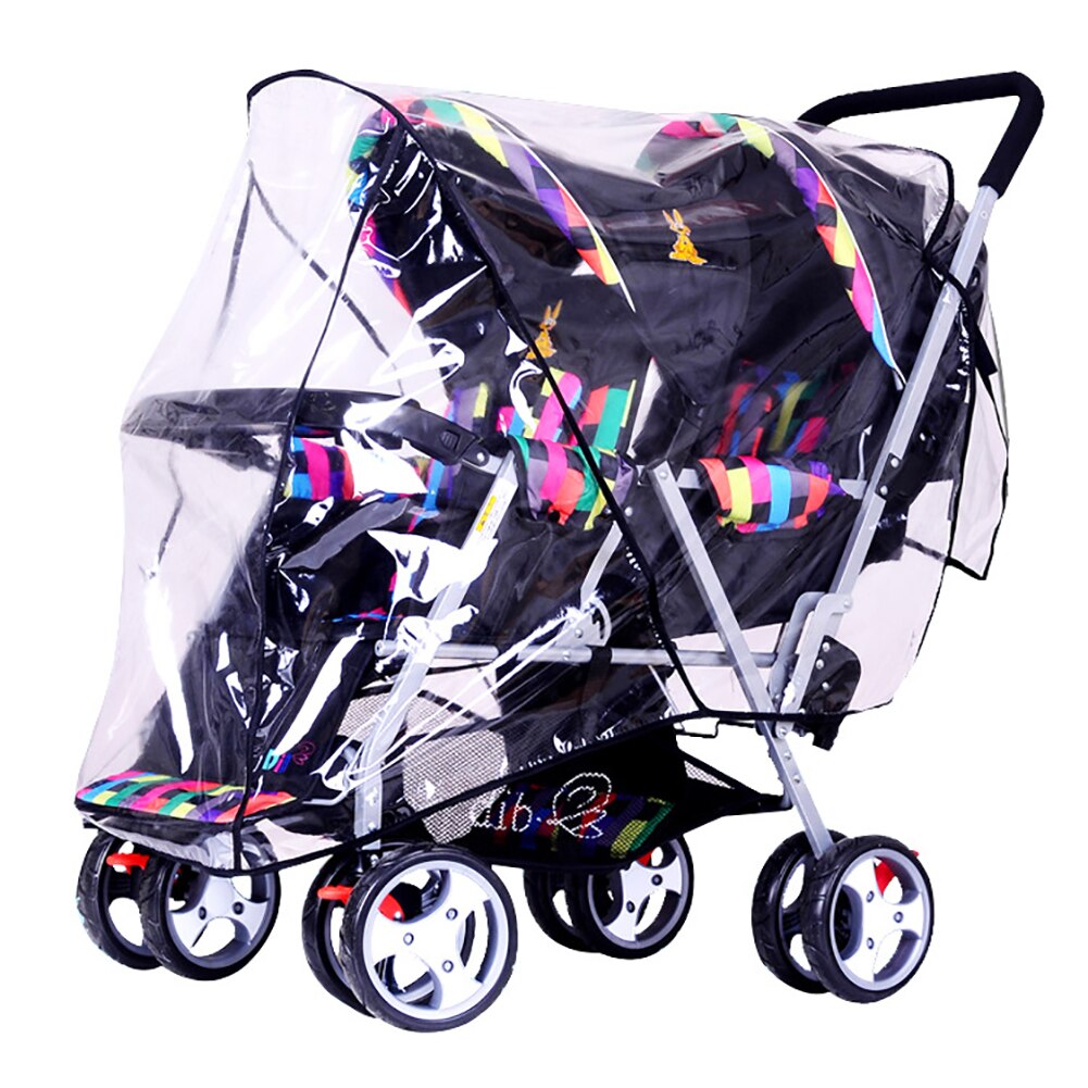 Stroller Accessories Double Stroller Rain Cover Tandem Stroller Raincoat Baby Weather Shield Universal Size Waterproof Windproof
