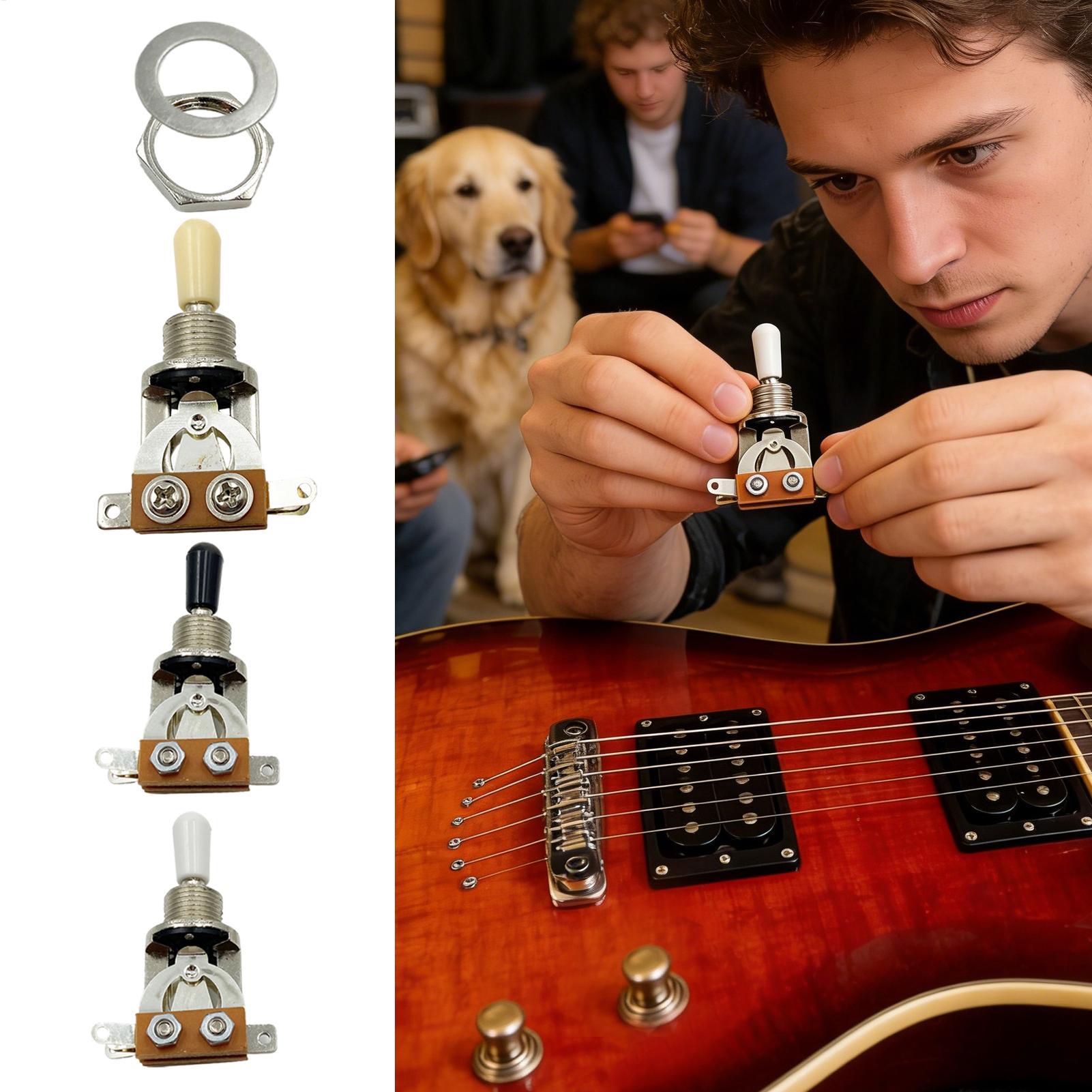 Selettore pickup a 3 vie corto e dritto per chitarra con cappuccio in ottone compatibile con Gibson Les Paul LP SG Chitarra Elettrica
