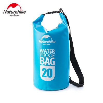 Naturehike-bolsa seca impermeable de 5L, 10l, 15l, 20 litros, bolsa seca con correa para el hombro, para playa, natación, kayak, acampada: Blue 20L