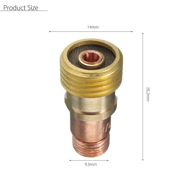 Connecteur de lentille de gaz trapu de corps de pinces en laiton de Forgelo avec la maille pour des accessoires de soudure de torche de Tig WP-17/18/26