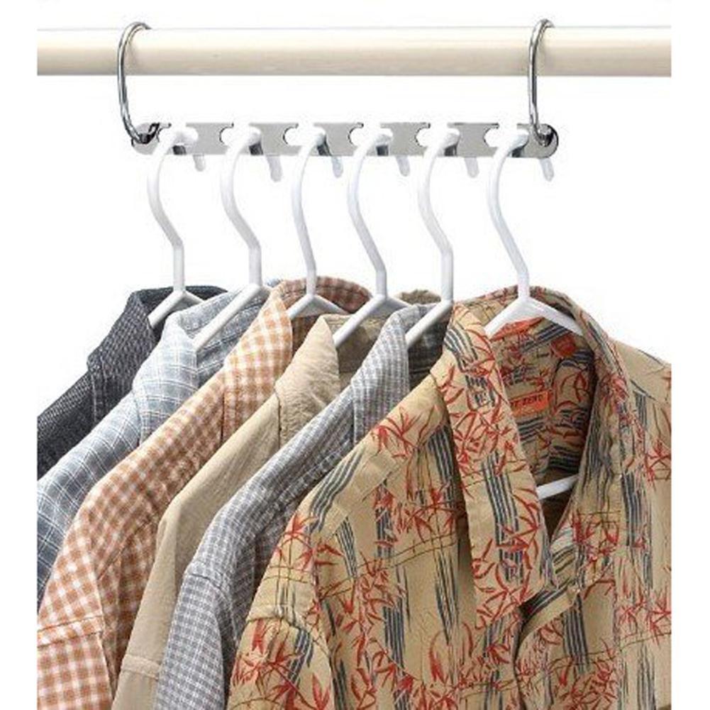 2/4/6/8/10pcs Stainless Steel Clothes Hanger Closet Organizer Space ...