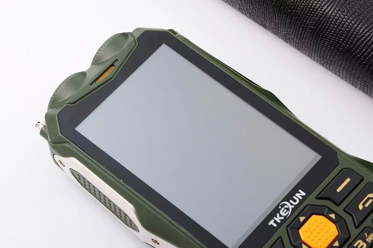 TKEXUN Q8 Power Bank telefon podwójna karta SIM telewizja analogowa podwójna karta SIM starszy podwójny głośnik latarka 3.2 Cal ekran dotykowy telefon