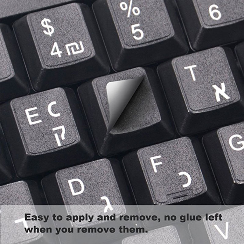 Koreansk/tysk/russisk/spansk/italiensk alfabet pvc-tastaturklistermærke til pc bærbar notesbog desktop arabisk/engelsk tastaturklistermærke