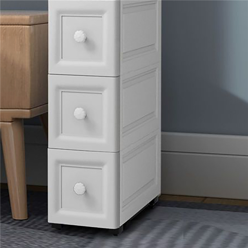 Armario de almacenamiento de 3 capas, cajones de almacenamiento movibles para cocina, baño, ropa y artículos diversos, color blanco
