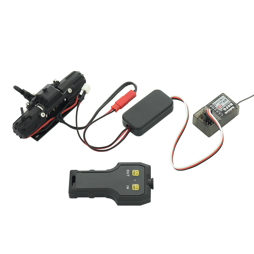 Cabrestante eléctrico de Metal para coche teledirigido, sistema de control remoto inalámbrico para 1/8, 1/10, TRX4, Axial, SCX10, D90, CC01, AXI03007