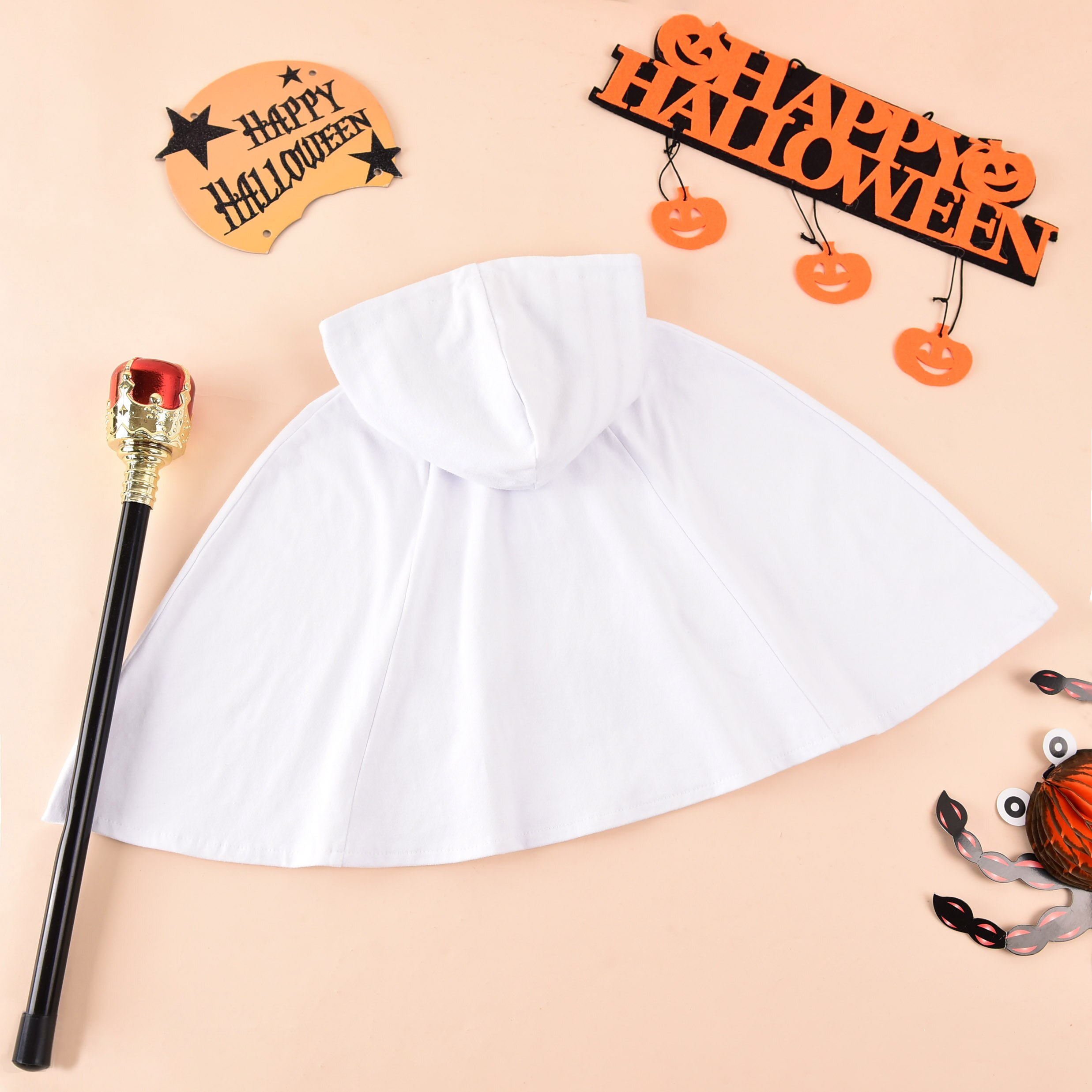 Toddler Baby Halloween Cute Cape Soft Lightweight Cloak with Hood Novelty Print Cosplay Costume