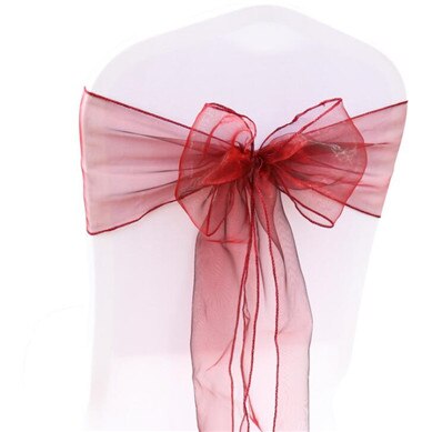 50pcs Multi Kleur Rood Wit Blauw Zwart Groen Satijn Land Evenement Feestartikelen Saches Bruiloft Decoratie Stoel Tule Band tie