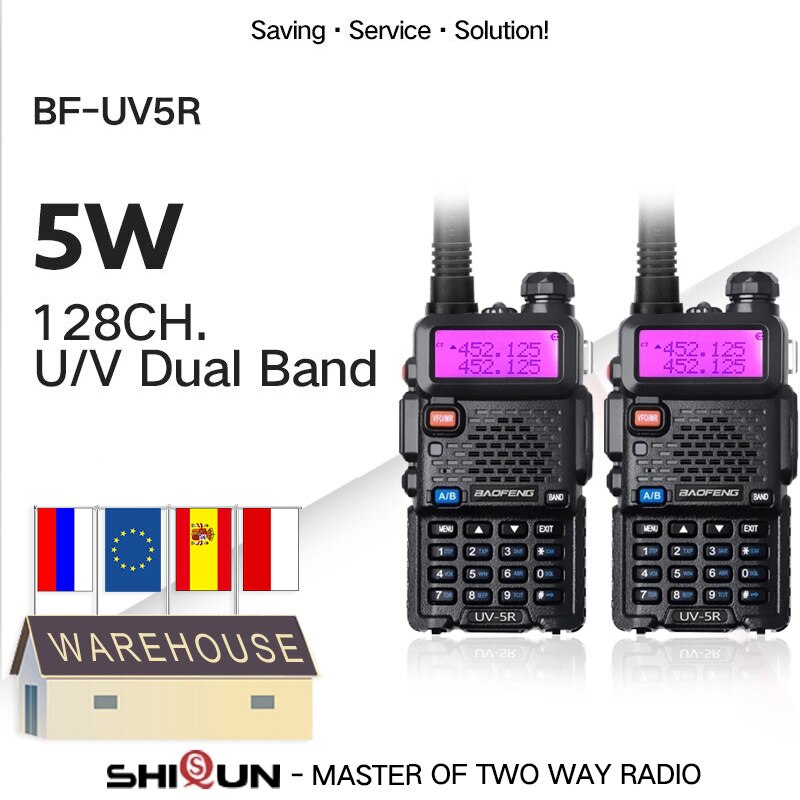 Baofeng – walkie-talkie Radio Portable UV-5R, 1 pièce, 2 pièces, Pofung UV 5R 5W VHF/UHF, double bande, Radio CB bidirectionnelle UV5r UV-82 UV-9R