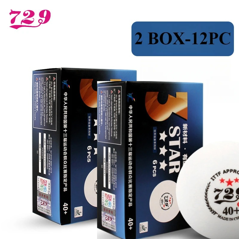 6/12pc 729 3 stjärnor pingisbollar 40+  abs-material slitstarkt bordtennis med sömmar wtt-tävling godkänt av ittf: Grön