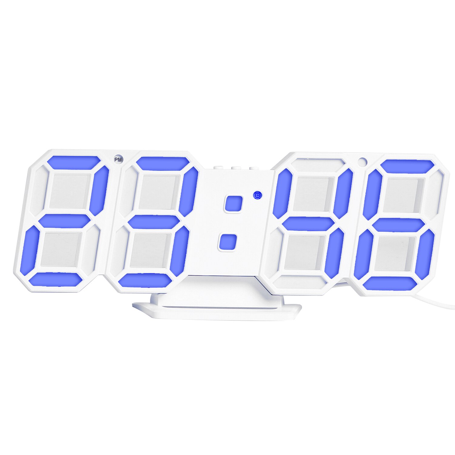 3D LED Digital Clock Bedroom Desk Alarm Clock Electronic Hanging Wall Clock Desktop Watch 12/24 Hour Calendar Home Decor