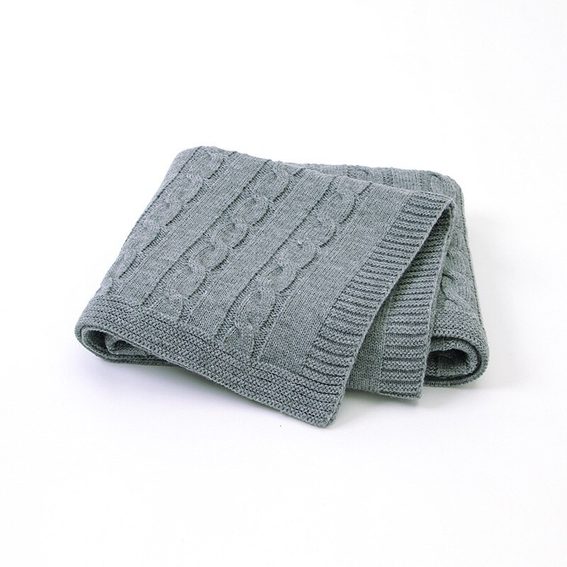 Ins nordic stickad filt nyfödda pojkar flickor filtar baby spädbarn swaddle barn täcke barnvagn täcka kontor sommar tupplur filtar: Grå