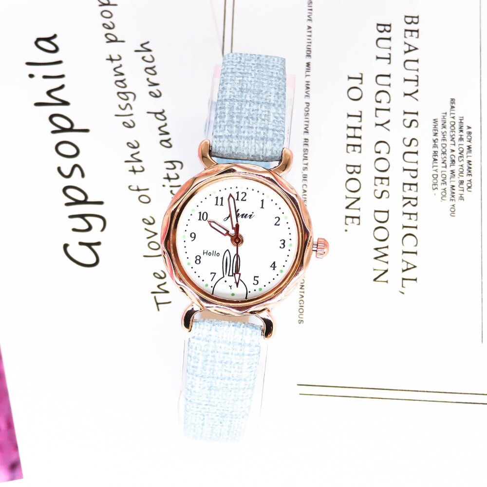 Top Brand Casual Watches For Women Unique Bracelet Watch Set Leather Simple Pink Ladies Clock Montre Femme: sky blue