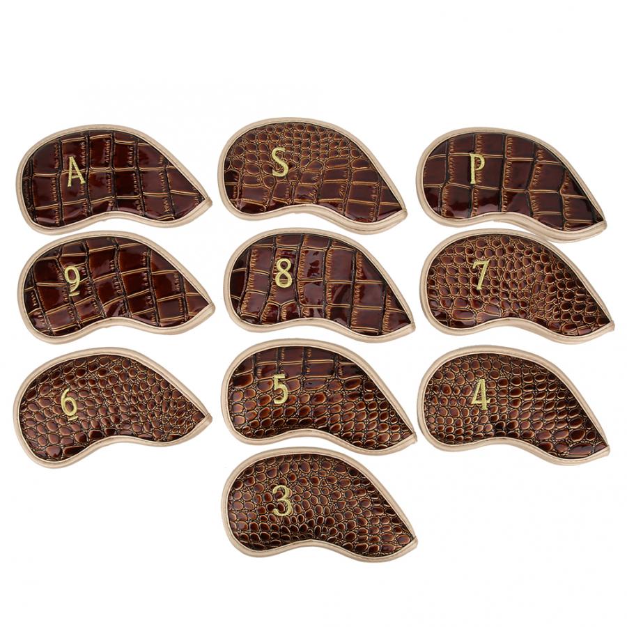 10 Stks/set Putter Cover Headcover Waterdichte Pu Iron Club Head Cover Putter Hoofd Covers Met Afdichting Haak Lus