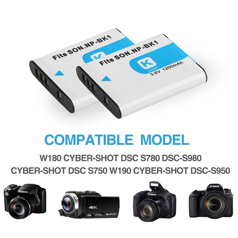 NP-BK1 NP BK1 Batterie Ladegerät Für SONY S750 S780 S950 S980 W190 W370 W180 DSC-S950 NPBK1 Kamera Batterie NPBK1 1200mAh