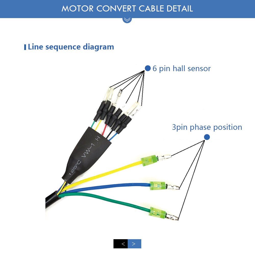Ebike Julet Waterproof Cable 9 Pin e Bike Conversion Line Extension Adapte Cable 250W/350W/500W For Electric Bike Conversion Kit