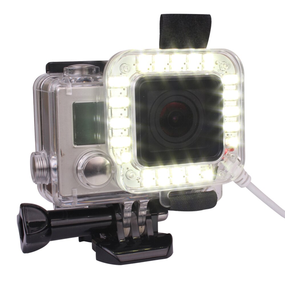 Andoer usb led lens ring flash nightshot vullen licht lamp voor gopro hero 4 3 + 3 standaard waterdichte behuizing Case