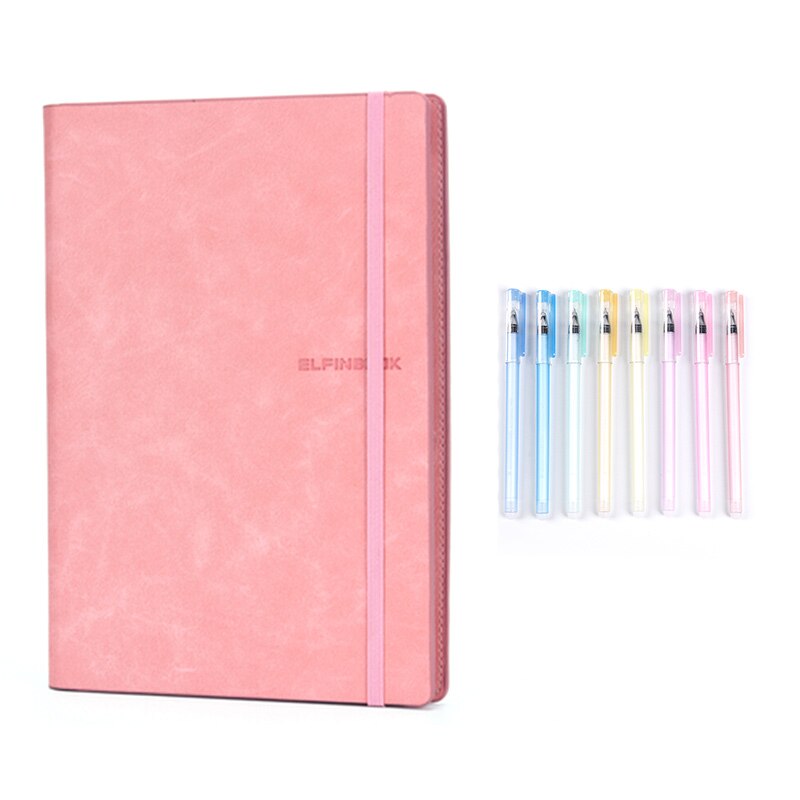 Carnet de notes A4 en cuir réutilisable, effaceur intelligent, copie d'applications, écriture répétée, carnet de poche Business, bureau, école, dessin, ,: Pink Set