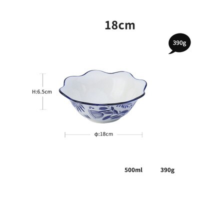 ceramic dinner plates breakfast dishes and plates sets porcelain floral printed pigmented soup noodles bowls dish: 18cm bowl