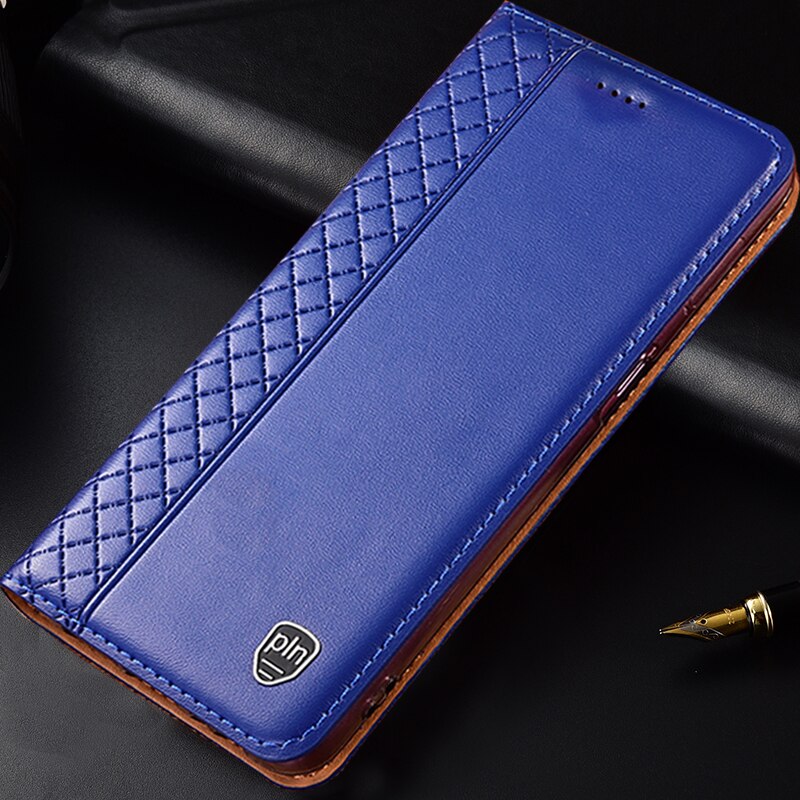 Funda de cuero genuino con ranura para tarjeta de crédito, funda con tapa para Sony Xperia XZ2 Premium, para Sony Xperia XZ3: Sony Xperia XZ2 / Blue