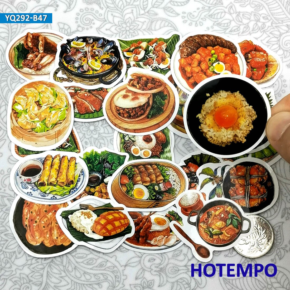 47 stk delikatesse finne matte mini kjempegod gourmet kunststil reisedagbok klistremerker til skrivesaker utklippsbok mobiltelefon laptop klistremerke