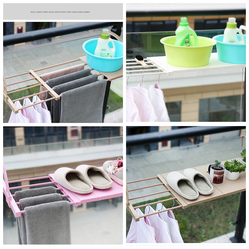 Multifunction Home Balcony Hanging Hanger Shelf Adjustable Foldable Clothes Shoes Drying Rack Holder Storage Organizer Shoe Rack