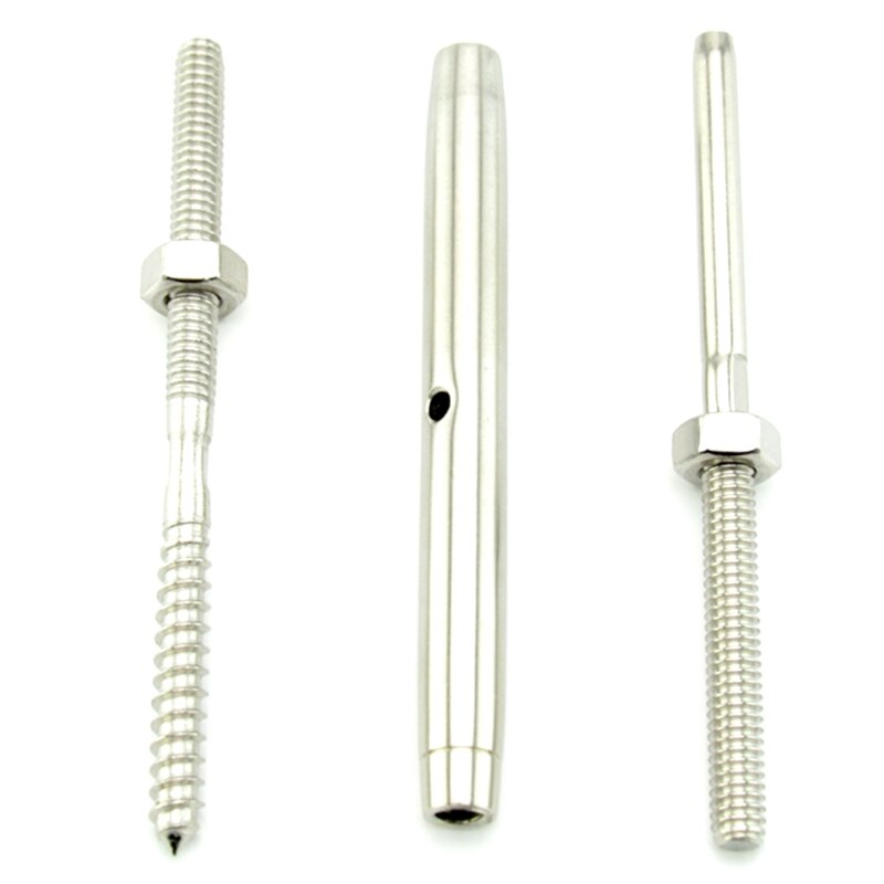 10 Pack Threaded Terminal Stud End Fitting, for 1/8Inch Cable Deck Railing, Hand Swage,Stainless Steel T316 Marine Grade