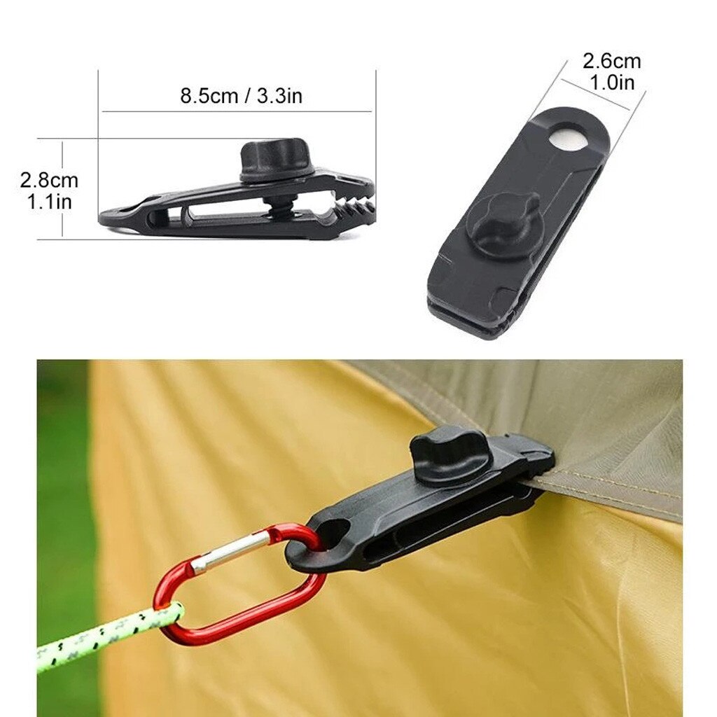 5 uds carpa toldo dosel abrazadera tarp clip reutilizable tienda pinza toldo lona Clip hebilla Camping herramienta de gran resistencia venta