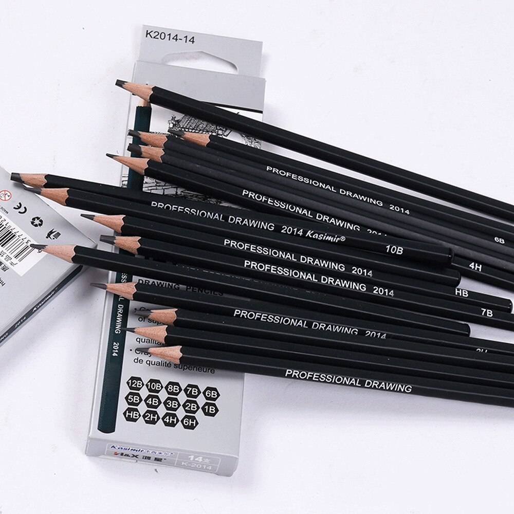 14pcs Sketch Pencil Set 6H-12B Drawing Pencils For Artists Students Art Tool Non-toxic Kit 18cm