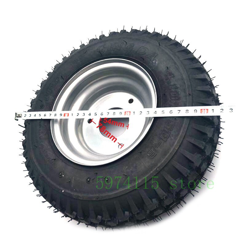 Tubeless Band 4.10/3.50-6 Inch - 3-Gats Naaf - 31cm Diameter - voor Elektrische Fietsen, Scooters, Go-Karts, ATV's