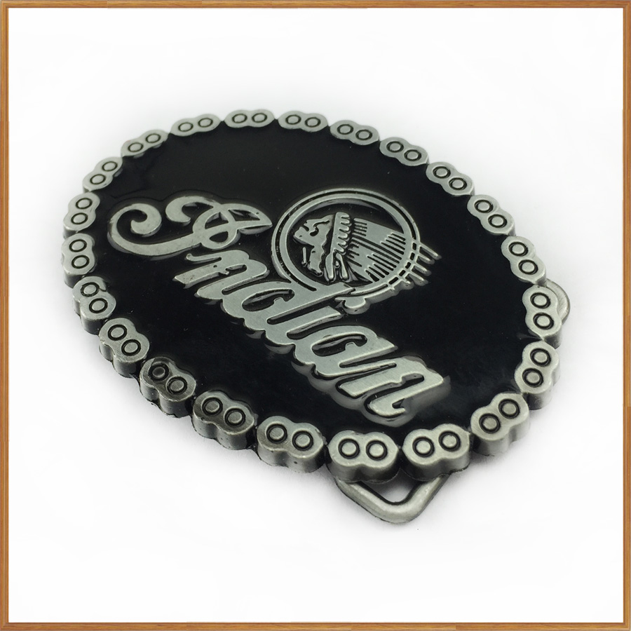 BuckleClub retro zwart geëmailleerde zinklegering gesp FP-03137 tinnen afwerking voor 4 cm breedte riem