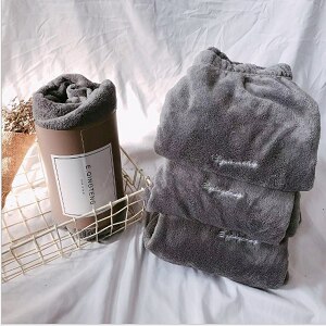 Pyjama en molleton de corail pour femmes, pantalon chauffant thermique, ample, Simple, Chic, loisirs, fourrure, , automne et hiver: gray