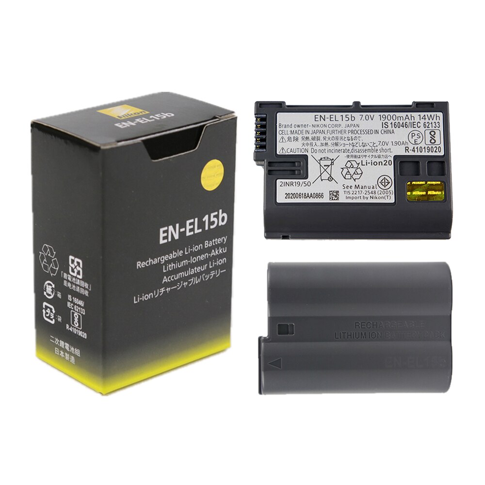 Originele 1900Mah EN-EL15b ENEL15b Camera Batterij Voor Nikon Z6 Z7 Mirrorless D850 D810 D750 D610 D7500 D7200 MH-25a