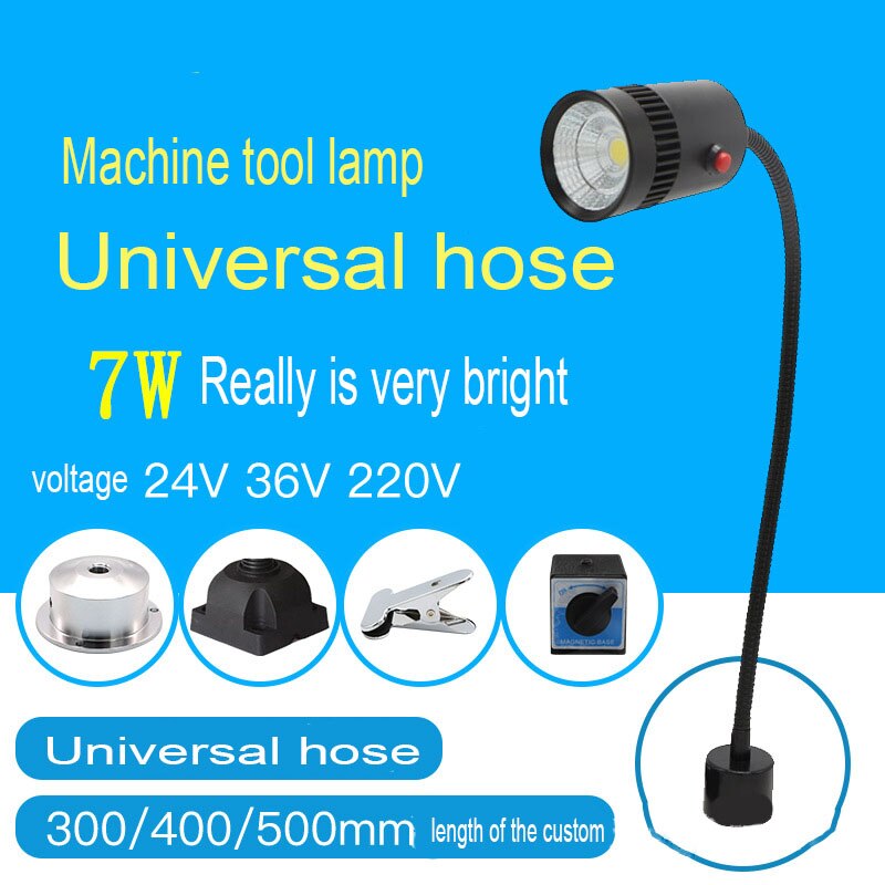 7W 110V/220V LED Machine Tool Work Light Flexiable Gooseneck Sewing Machine Work Light With Magnetic Mounted Base Portable Lamp