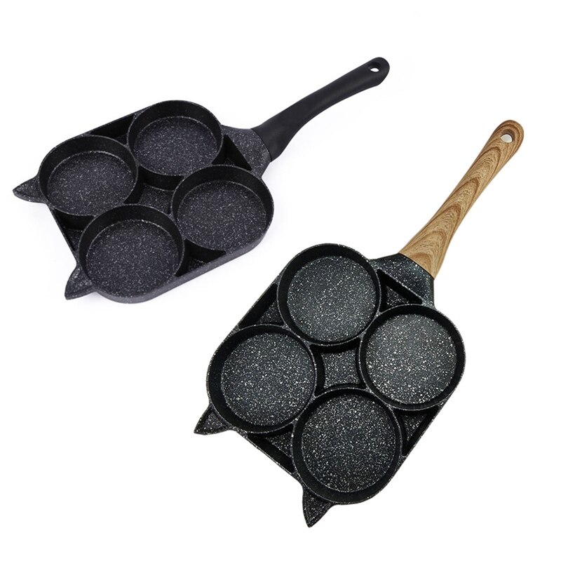 Oreilles de chat mignon cuisine oeuf Burger Pot pierre de riz quatre trous Omelette poêle à fond plat antiadhésif poêle petit déjeuner