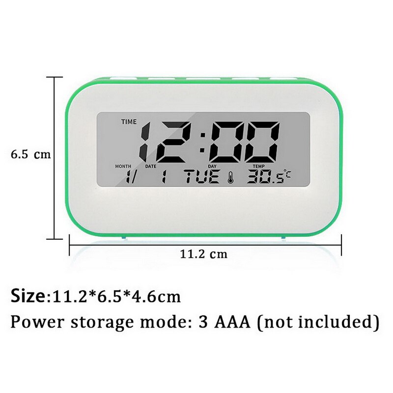 1pc Mute Digital Alarm Clock With Snooze Fuction Weather Night Light Adjustable Alarm Misic Sounds Backlight Display
