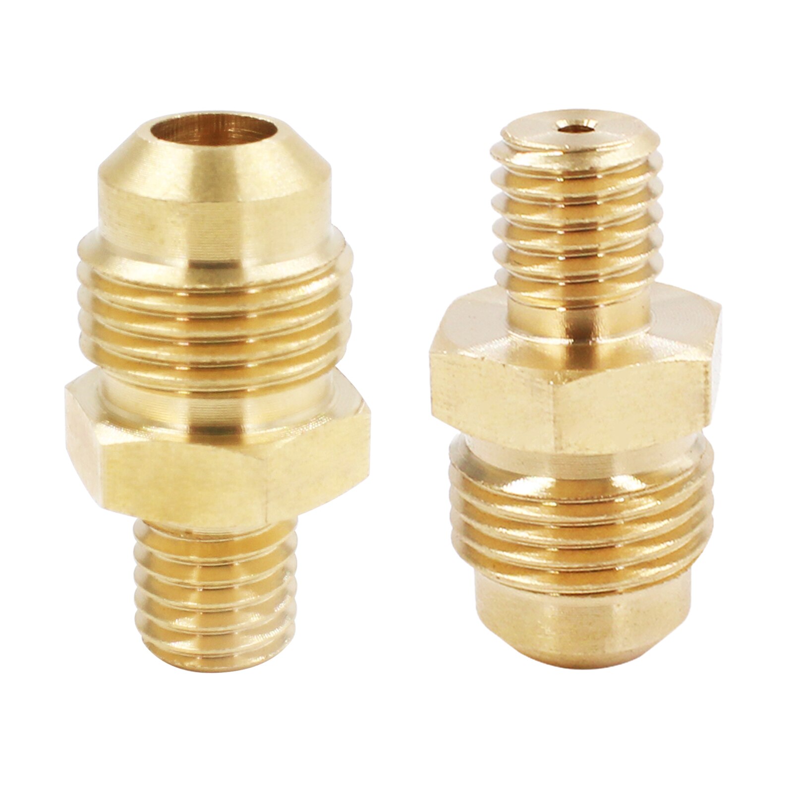 Earth Star Brass Propane Gas Jet Nozzle Sprayer 1.96mm Orifice with 3/8" Male Flare and M10x1.5mm Thread for Burner Inlet