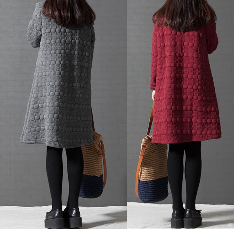 2022 Turtleneck Loose Maternity Dresses Fall Winter Maternity Clothes Thick Pregnant Women Lactation Vestido Plus Size