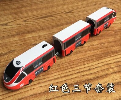 Magnetic RRC EMU train Toy wooden track Brio track combination electric RRC locomotive compatible magnetic train