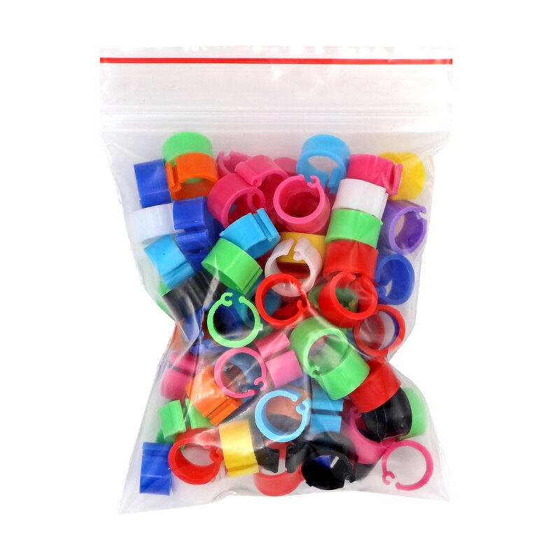 100 Stuks Vogels Voeten Ring Plastic Clip Ringen voor Vogels Duif Kwartel Voetring Boerderij Dier Carrier Duif Accessoires Vogel benodigdheden