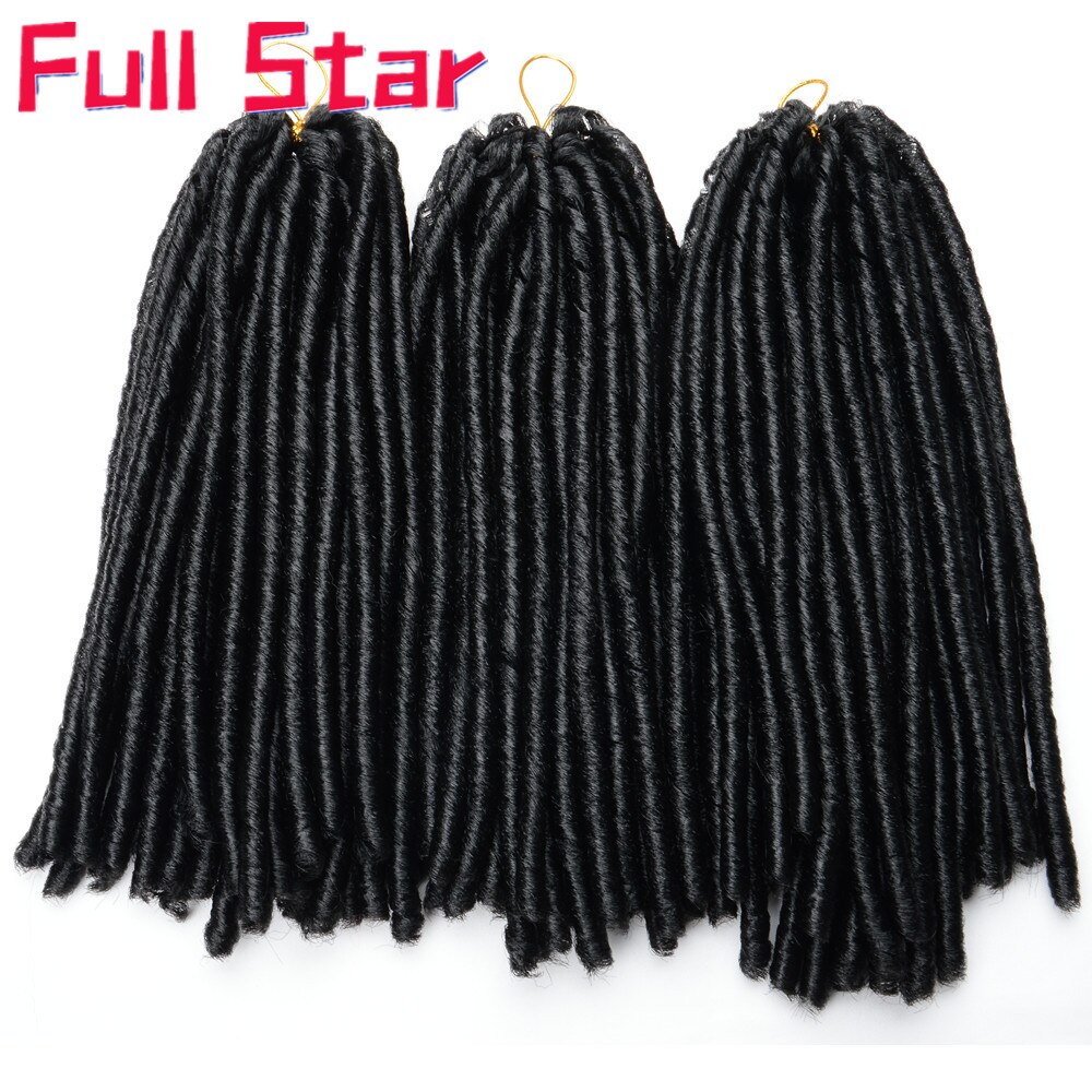 Full star 14''faux locs heklet hår mykt og lette dreadlocks hekle fletter syntetisk heklet hårforlengelse 15 tråder/pakning