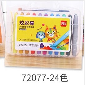 Børnetegning 12/24/36/48/60 farve diy maleri graffiti farveblyant sikker ikke-giftig vaskbar roterende farveblyant: 24 farver