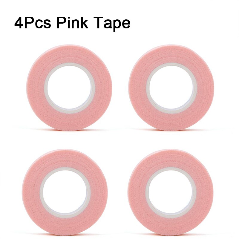 Quewel Geënt Wimper Isolatie Tape En Draagbare Tapes Snijder 2/4Pcs Niet-geweven Enten Wimpers Patches Ademend tool: 4Pcs Pink Tape