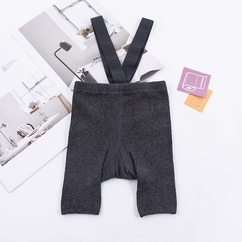 Calça collants de malha macia para crianças, top curto de meia-calça para meninos e meninas, verão: Cinza escuro / 12-24M