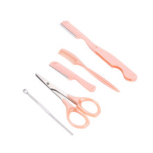 5pc/- delige set roze roestvrijstalen gereedschap voor lippen, haar, wenkbrauwen, scheermes, trimmer, scheermes, make-up, gezichtsverzorgingstools voor vrouwen
